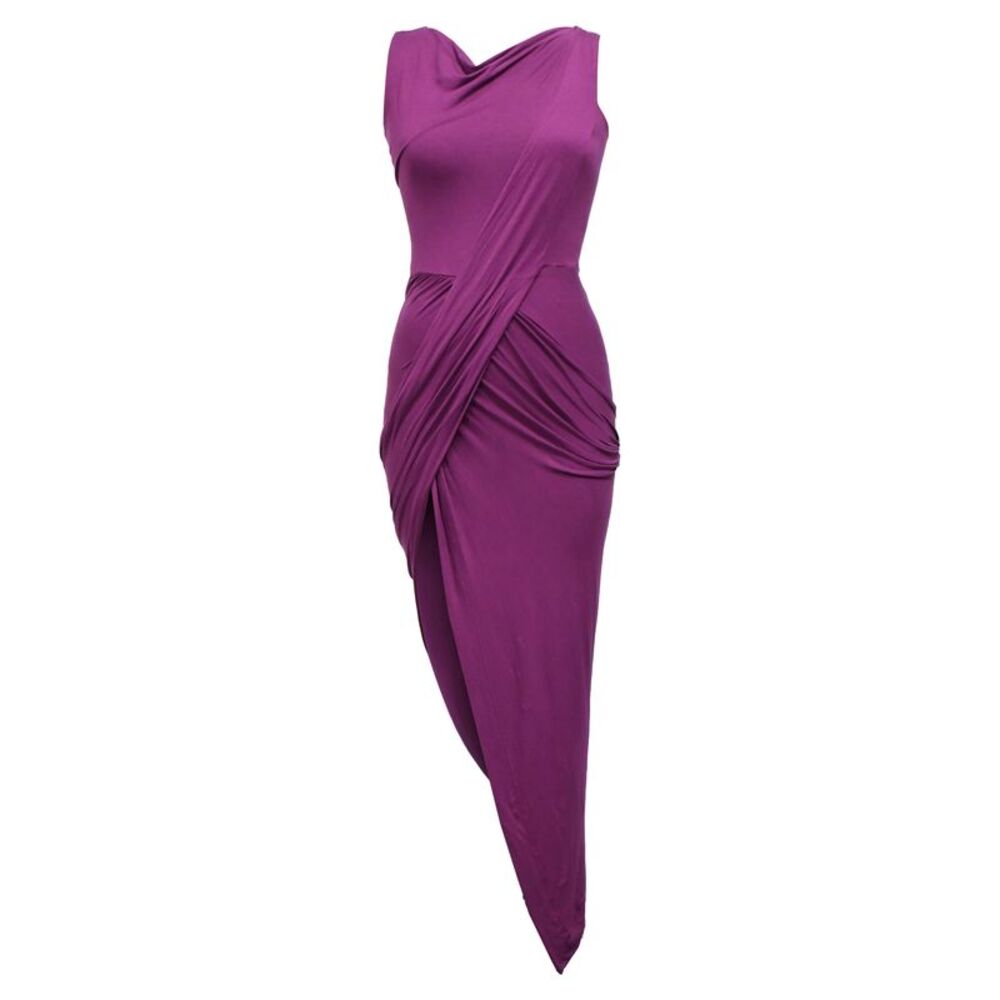 Vivienne Westwood Draped Maxi Dress in Violet Cotton